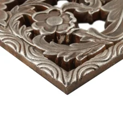 Wall Plaques-Kirkland's Home Bronze Madison Park Floral Wall Plaques, Set Of 2 Brown