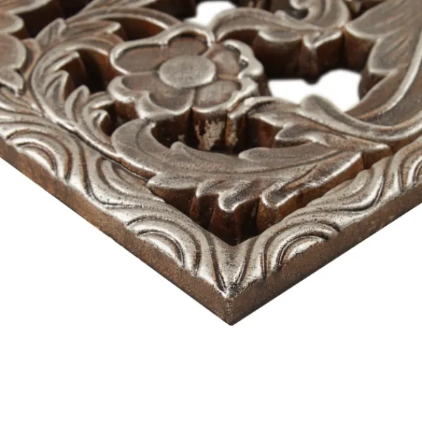 Wall Plaques-Kirkland's Home Bronze Madison Park Floral Wall Plaques, Set Of 2 Brown