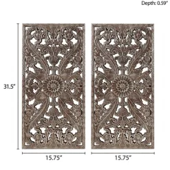Wall Plaques-Kirkland's Home Bronze Madison Park Floral Wall Plaques, Set Of 2 Brown