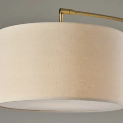 Floor Lamps-Kirkland's Home Bronze Metal Arched Oversized Shade Floor Lamp Brown