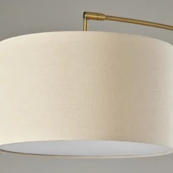 Floor Lamps-Kirkland's Home Bronze Metal Arched Oversized Shade Floor Lamp Brown