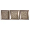 Wall Plaques-Kirkland's Home Bronze Metal Mirror Floral Wall Plaques, Set Of 3 Brown
