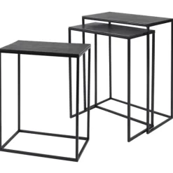 Accent & End Tables-Kirkland's Home Bronze Metal Nesting Side Tables, Set Of 3 Black