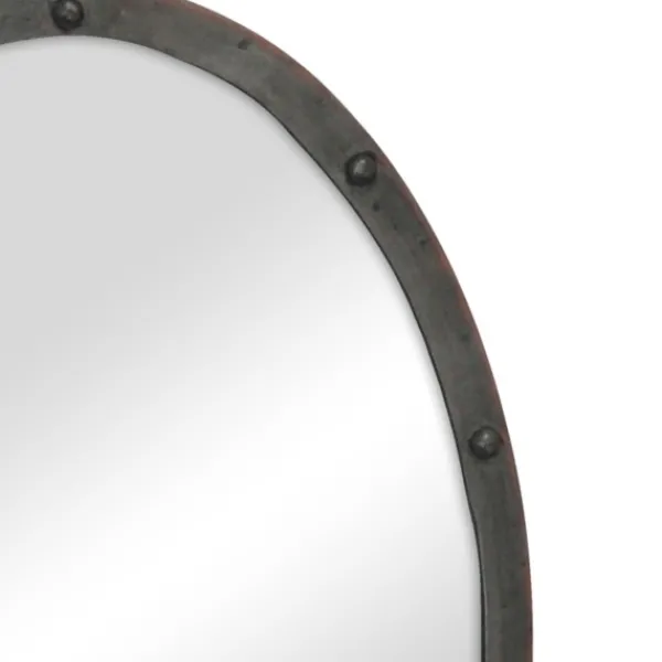 Decorative Mirrors-Kirkland's Home Bronze Metal Oval Ring And Rivet Trim Mirror
