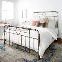 Beds & Headboards-Kirkland's Home Bronze Metal Pipe Queen Bed Gold