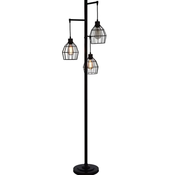 Floor Lamps-Kirkland's Home Bronze Metal 3-Tier Floor Lamp Brown
