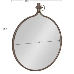 Decorative Mirrors-Kirkland's Home Bronze Metal Yitro Wall Mirror Brown