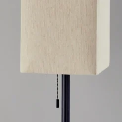 Table Lamps-Kirkland's Home Bronze Monochrome Square Table Lamp Black/Tan