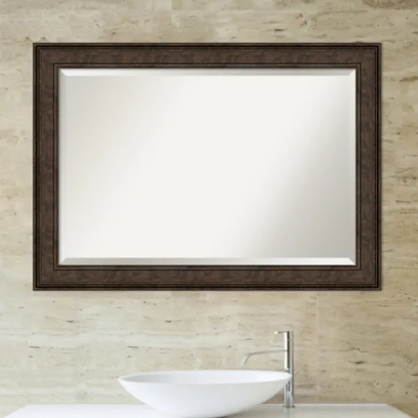 Decorative Mirrors-Kirkland's Home Bronze Panel Frame Beveled Mirror