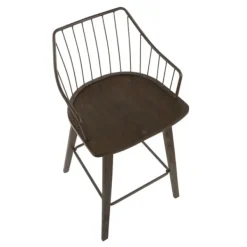Bar Stools & Counter Height Stools-Kirkland's Home Bronze Poplar Wood Counter Stool Brown
