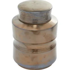 Decorative Bowls & Jars-Kirkland's Home Bronze Ribbed Ceramic Jars, Set Of 2 Brown