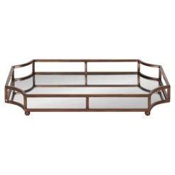 Decorative Trays-Kirkland's Home Bronze Scalloped Reflective Tray Brown