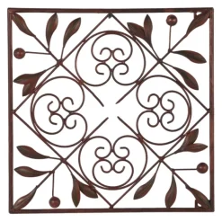 Wall Plaques-Kirkland's Home Bronze Scrollwork 4-Pc. Panel Wall Art Brown
