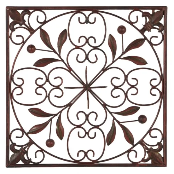 Wall Plaques-Kirkland's Home Bronze Scrollwork 4-Pc. Panel Wall Art Brown