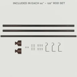 Curtain Rods & Hardware-Kirkland's Home Bronze Stacked Cylinder Curtain Rod, 120 In.