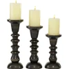 Candle Holders-Kirkland's Home Bronze Wood Column Candle Holders, Set Of 3 Brown