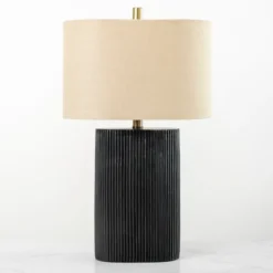Table Lamps-Kirkland's Home Brooks Ribbed Table Lamp Black