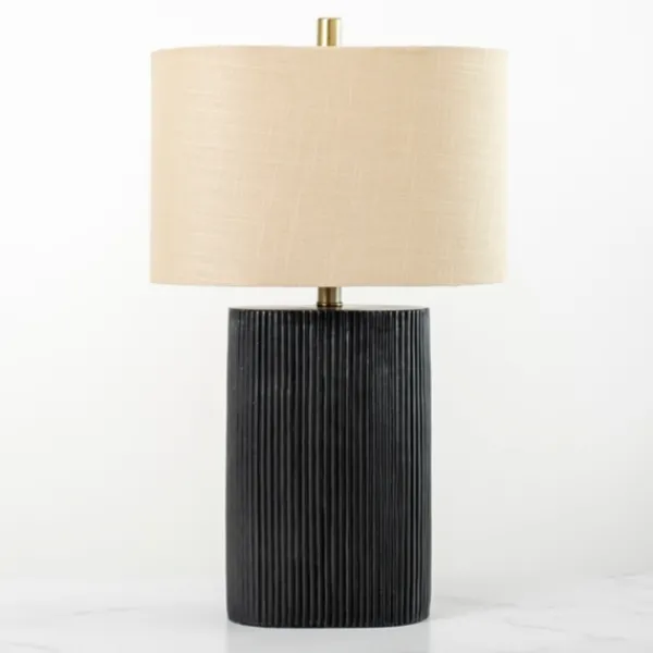 Table Lamps-Kirkland's Home Brooks Ribbed Table Lamp Black