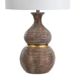 Table Lamps-Kirkland's Home Brown And Gold Gourd Table Lamp White