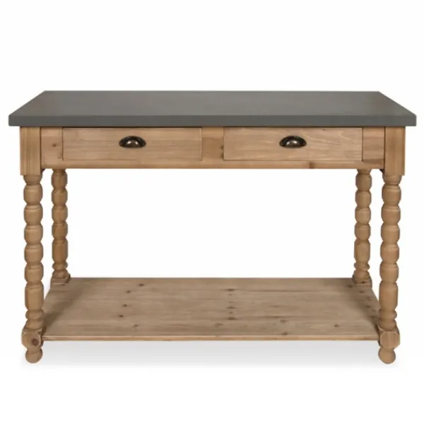 Console Tables-Kirkland's Home Brown And Gray Wood 2-Drawer Console Table Tan/Gray
