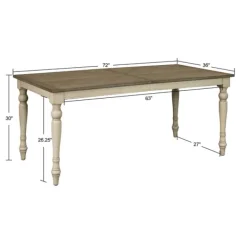 Dining Tables-Kirkland's Home Brown And Ivory Martha Stewart Dining Table Brown/Ivory
