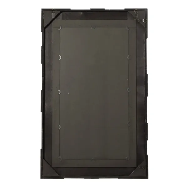 Decorative Mirrors-Kirkland's Home Brown And White Square Strips Wood Framed Mirror