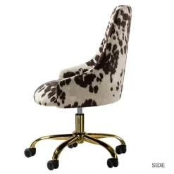 Office Furniture-Kirkland's Home Brown And White Upholstered Cow Print Office Chair Brown/White