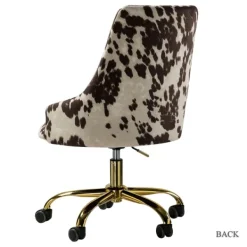 Office Furniture-Kirkland's Home Brown And White Upholstered Cow Print Office Chair Brown/White