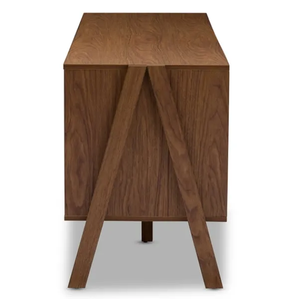 Cabinets & Sideboards-Kirkland's Home Brown And White Wood Mid-Century Modern Sideboard