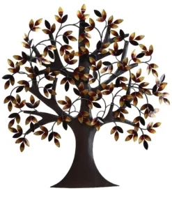 Wall Plaques-Kirkland's Home Brown Autumn Tree Metal Wall Plaque Brown/Orange