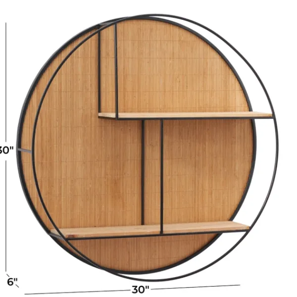 Shelves-Kirkland's Home Brown Bamboo Modern Wall Shelf