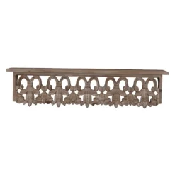 Shelves-Kirkland's Home Brown Carved Scroll Wooden Wall Shelf