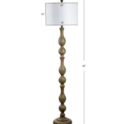 Floor Lamps-Kirkland's Home Brown Carved Spindle Floor Lamp White