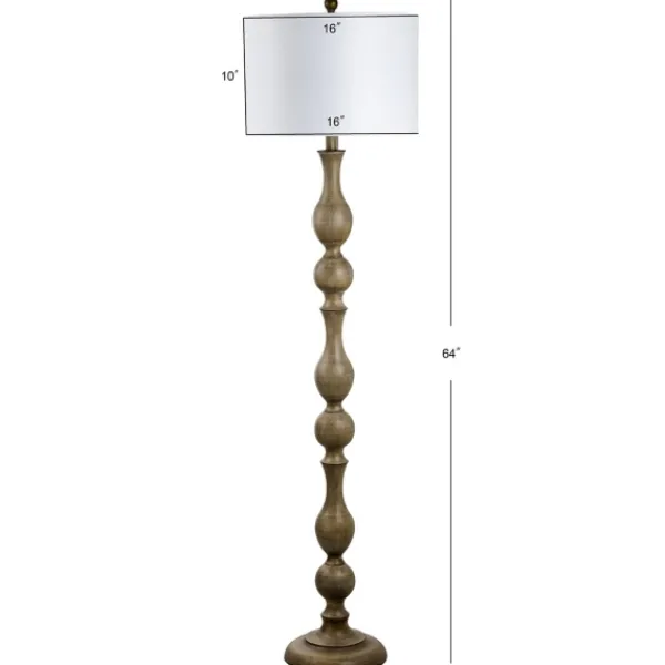 Floor Lamps-Kirkland's Home Brown Carved Spindle Floor Lamp White