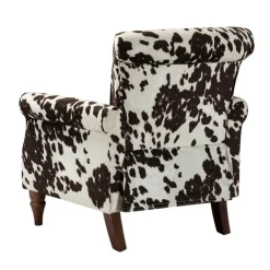 Accent Chairs-Kirkland's Home Brown Cow Print Upholstered Accent Chair Brown/Ivory