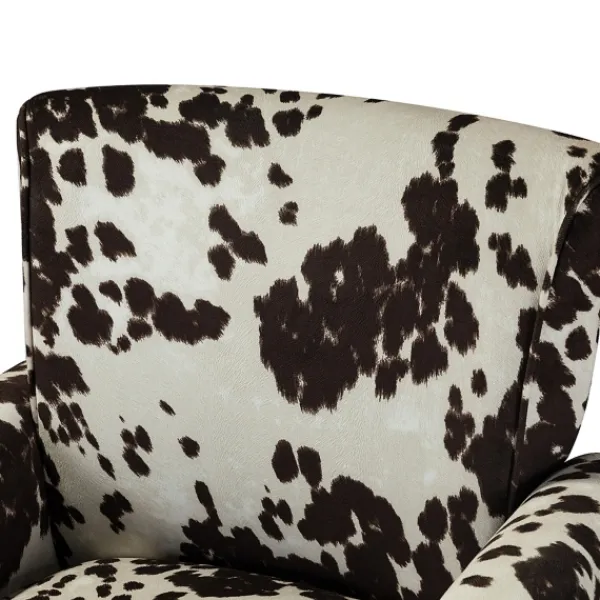Accent Chairs-Kirkland's Home Brown Cow Print Upholstered Accent Chair Brown/Ivory