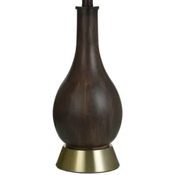 Table Lamps-Kirkland's Home Brown Curved Wood Table Lamp White
