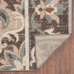 Outdoor Rugs-Kirkland's Home Brown Floral Medallion Outdoor Area Rug, 5X7 Brown/Multi