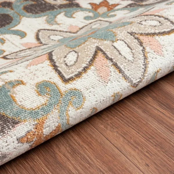 Outdoor Rugs-Kirkland's Home Brown Floral Medallion Outdoor Area Rug, 5X7 Brown/Multi