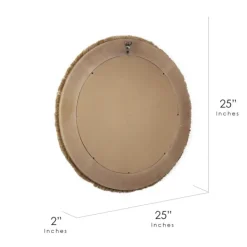 Decorative Mirrors-Kirkland's Home Brown Fringe Jute Round Wall Mirror