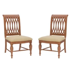 Dining Chairs-Kirkland's Home Brown Hollywood Regency Dining Chairs, Set Of 2 Tan