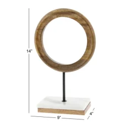 Statues & Figurines-Kirkland's Home Brown Mango Wood Abstract Sculpture Brown/Black/White