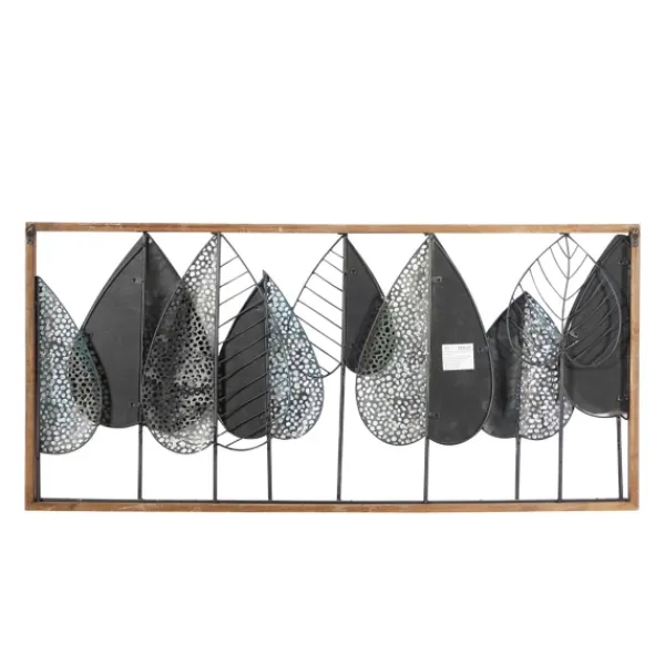 Wall Plaques-Kirkland's Home Brown Metal And Wood Leaves Wall Plaque Brown/Black