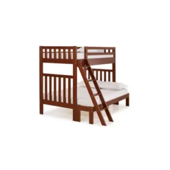 Beds & Headboards-Kirkland's Home Brown Pine Wood Detachable Full And Twin Bunk Bed