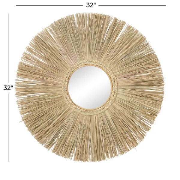 Decorative Mirrors-Kirkland's Home Brown Reed And Wood Wall Mirror