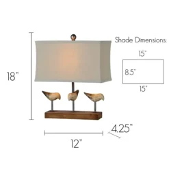 Table Lamps-Kirkland's Home Brown Resin Birds Rec Gle Table Lamp Tan