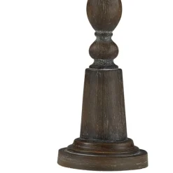 Buffet Lamps-Kirkland's Home Brown Resin Traditional Candlestick Buffet Lamp Ivory