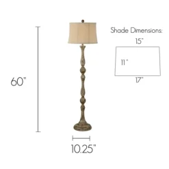 Floor Lamps-Kirkland's Home Brown Rodan Floor Lamp Ivory