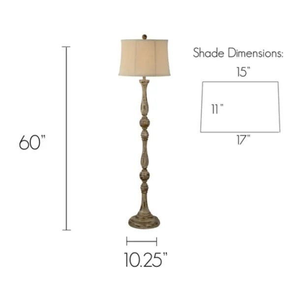 Floor Lamps-Kirkland's Home Brown Rodan Floor Lamp Ivory
