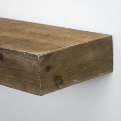 Shelves-Kirkland's Home Brown Rustic Floating Wooden Shelf